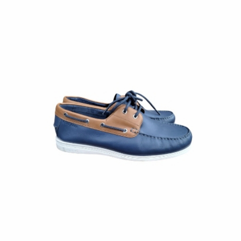 Cole Haan Cornell 2 Eye Blue Brown Boat Casual Dress Loafer Prep Wor Shoe Men 9